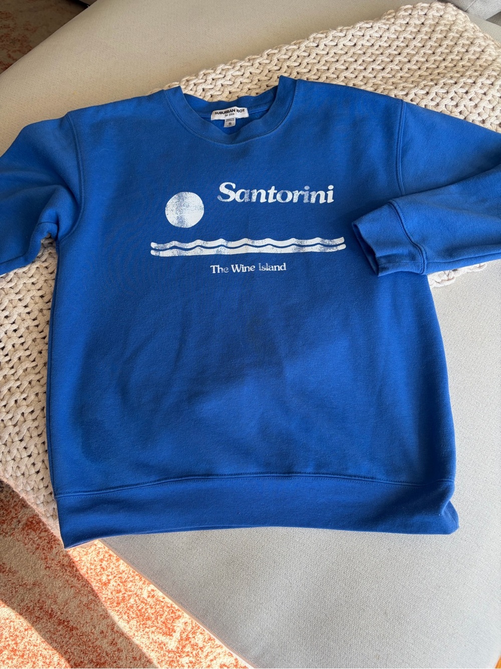 Everlane Sub_Urban Riot Blue Santorini Graphic Crewneck Sweatshirt